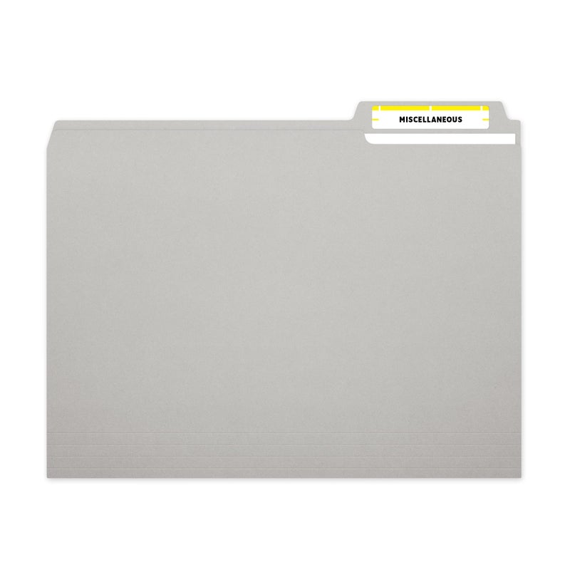 Maco Yellow File Folder Labels, 9/16 x 3-7/16 Inches, 248 Per Box (FF-L3) - Image 2